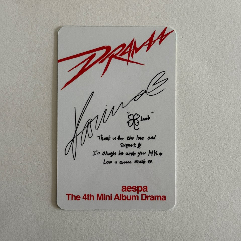 Aespa Drama Whiplash Walmart Target Exclusive Official Photocard Karina Winter
