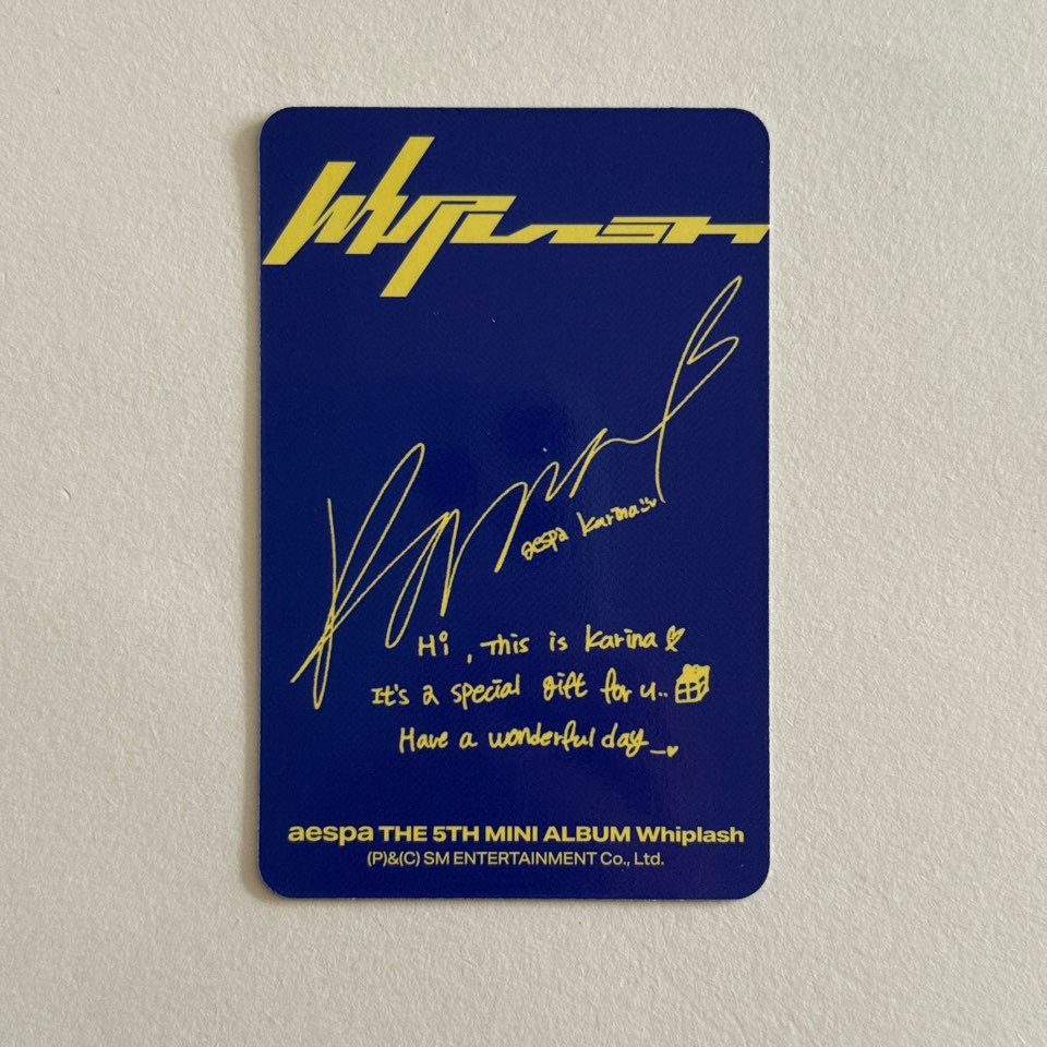 Aespa Drama Whiplash Walmart Target Exclusive Official Photocard Karina Winter