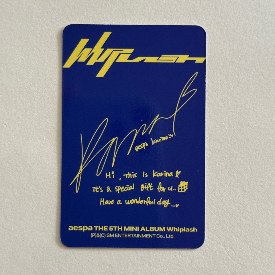 Aespa Drama Whiplash Walmart Target Exclusive Official Photocard Karina Winter